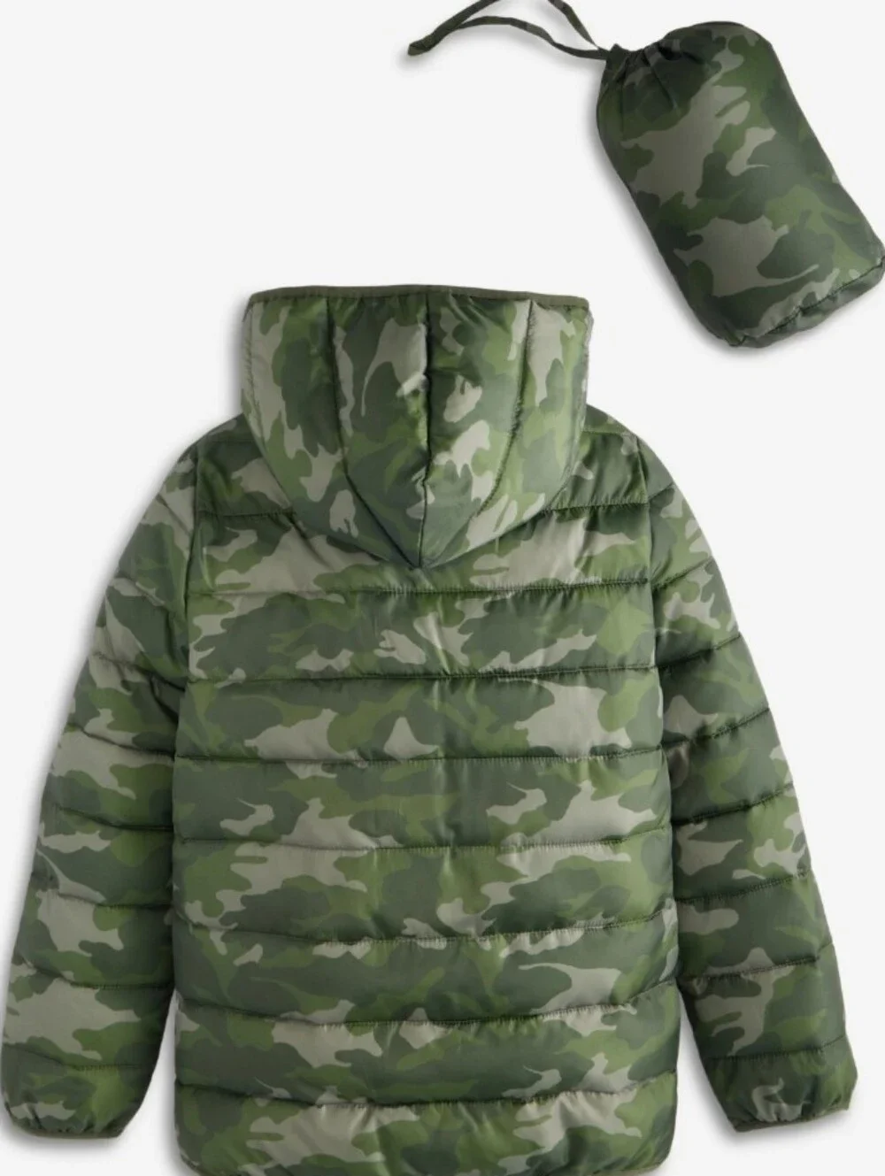 Epic Threads Boys Solid Packable Long-Sleeve Jacket, Green Camo NWT
